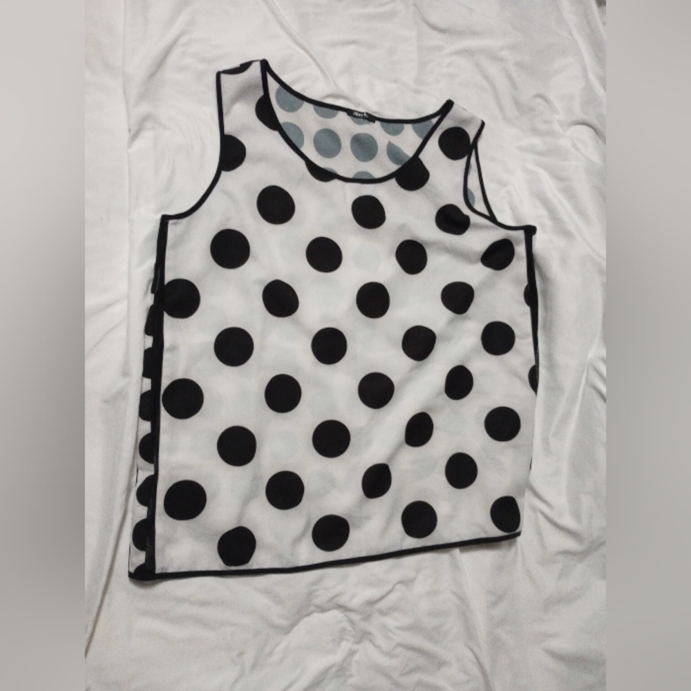Black and White Polka Dot Sleeveless Top